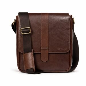 Premium Leather Crossbody & Messenger Bag  (Green & Tan)
