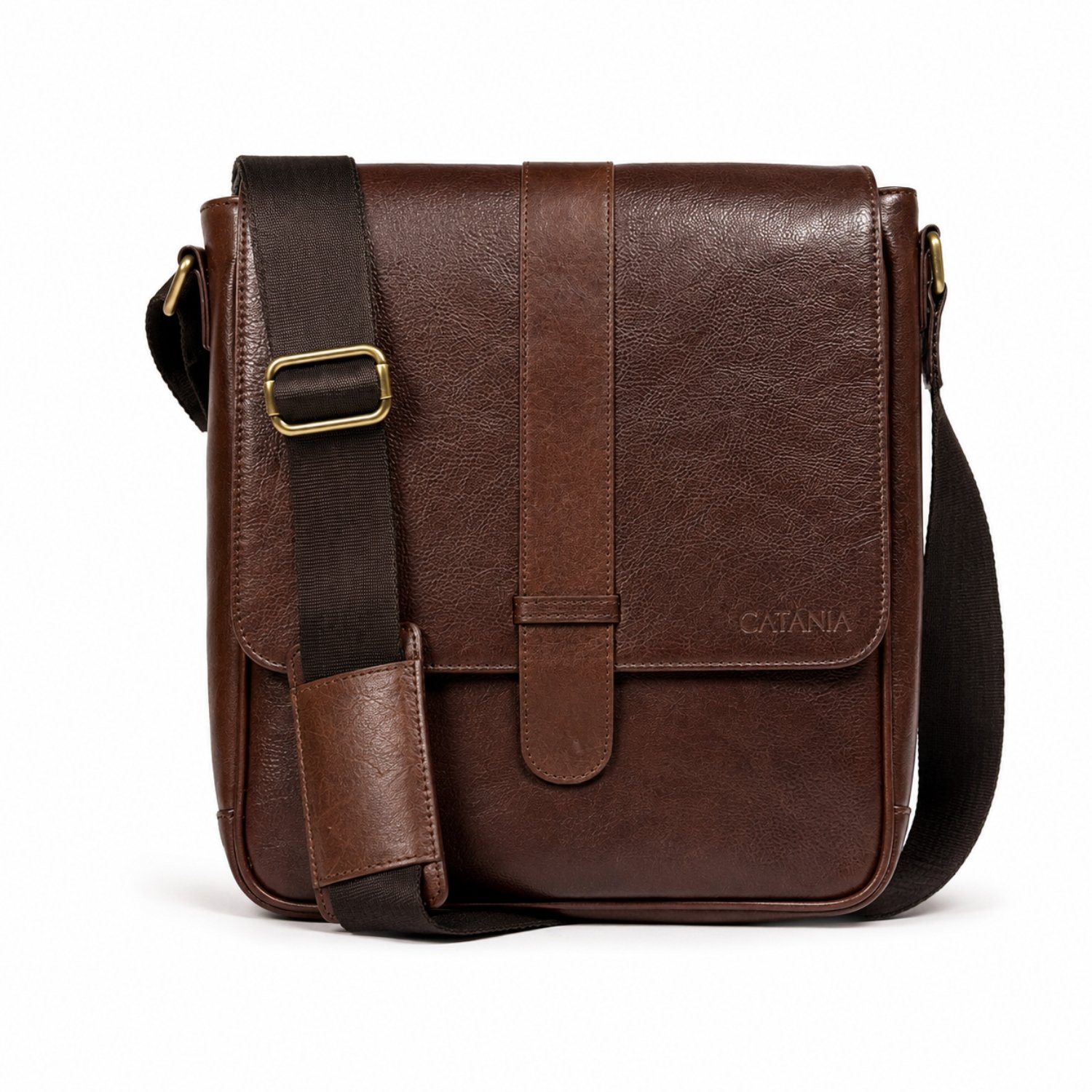 Premium Leather Crossbody & Messenger Bag  (Green & Tan)