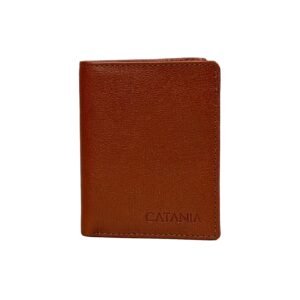 Premium Leather Bifold Wallet for Men with RFID Protection – Dark Tan Cow Leather