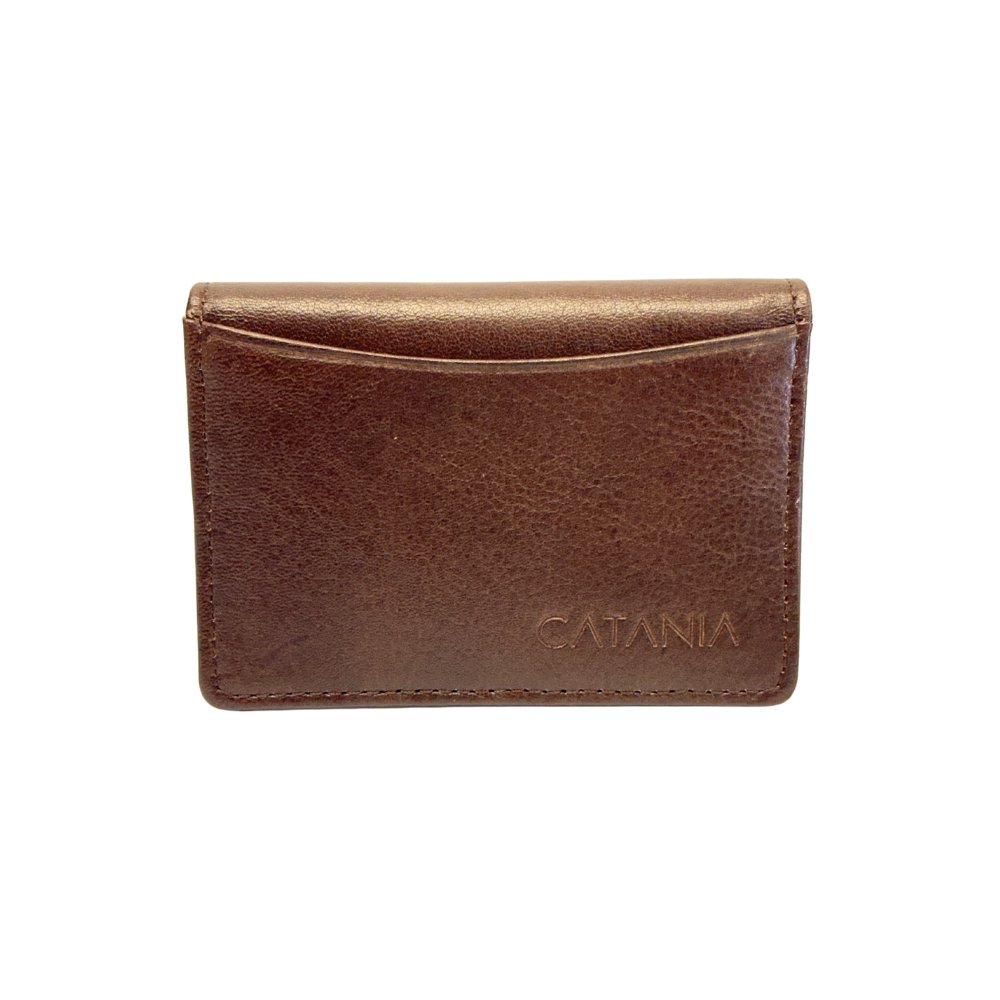 Premium Leather Card Holder with ID Window – Slim Minimal Wallet (Black & Brown)