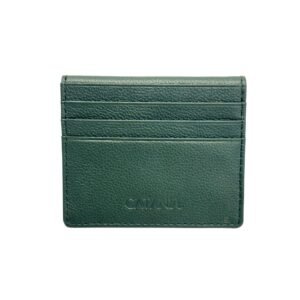 Premium Leather Card Holder with Money Clip & Press Button – Slim Wallet (Black, Brown, Green)