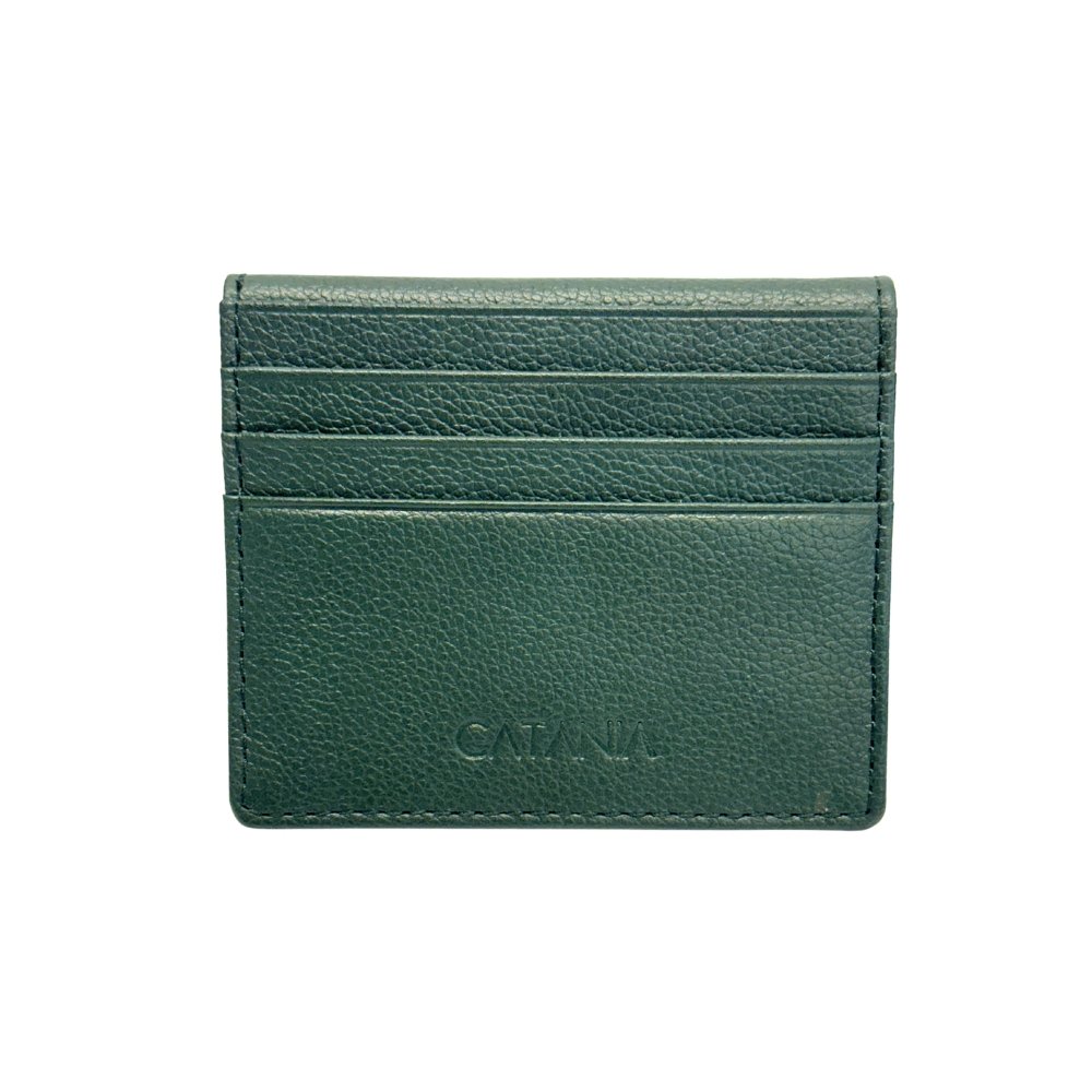 Premium Leather Card Holder with Money Clip & Press Button – Slim Wallet (Black, Brown, Green)