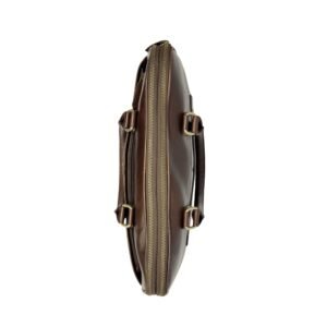 Leather Laptop Bag 15 Inch with Dual Compartment (Brown & Black)