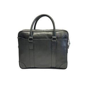 Premium Nappa Leather Laptop Bag 15 Inch (Black & Brown)