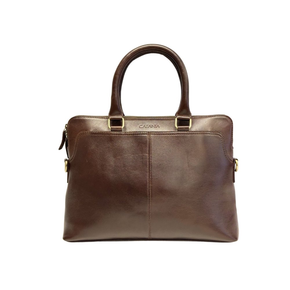 Slim Leather Laptop Bag 15 Inch (Brown & Black)