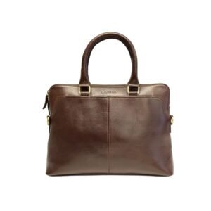 Slim Leather Laptop Bag 15 Inch (Brown & Black)