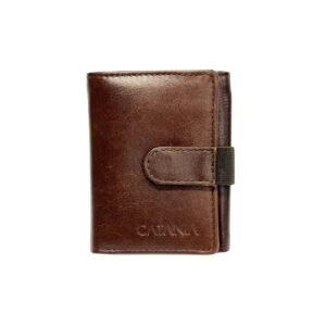 Premium Leather Trifold Wallet with RFID Protection – Compact Wallet (Black & Brown)